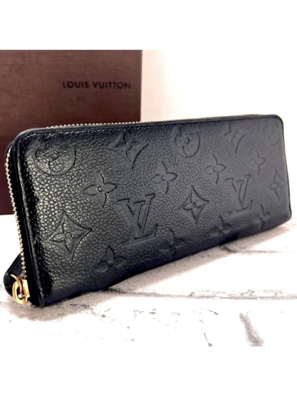 Louis Vuitton Empreinte Monogram Clemence Zippy Wallet Noir